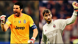 Buffon VS Donnaruma Amazing Saves 2016  2017 [upl. by Nylyoj]