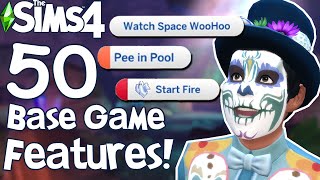 The Sims 4 50 BASE GAME FEATURES You Might Not Know [upl. by Aivataj]