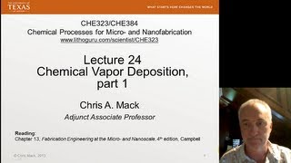 Lecture 24 CHE 323 CVD part 1 [upl. by Llehcear]