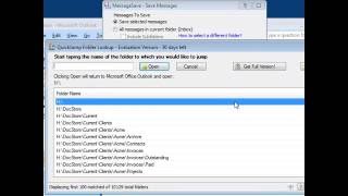 Using QuickJump to select destination folder in MessageSave [upl. by Ymiaj]