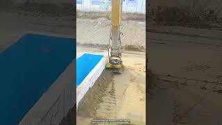 Sand soil compaction with an excavator with a vibro plate [upl. by Grey385]