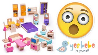 Unboxing Dollhouse Furniture 🪑🛋️ Bedroom Bathroom Living Room and Kitchen [upl. by Dareece49]