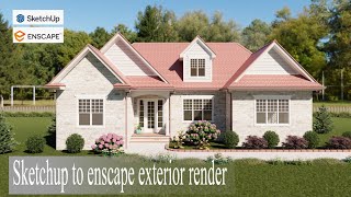 Sketchup to enscape exterior render [upl. by Marie-Ann131]