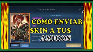 Como regalar skins a tus amigos Tutorial Mobile legends [upl. by Senoj]