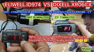 COMPARISON BET ELIWELL ID974 amp DIXELL XR06CX  WHICH COMPRESSOR REMAIN ACTIVE DURING FAULTY BROBE [upl. by Leahcam189]