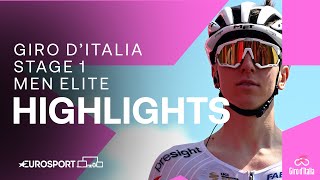 GLORY IN TURIN 🇮🇹  Giro DItalia Stage 1 Race Highlights  Eurosport Cycling [upl. by Oflodor]