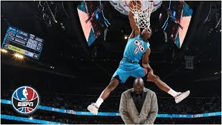 Hamidou Diallo jumps over Shaq puts elbow in rim in dunk contest win  NBA AllStar 2019 [upl. by Ehud]