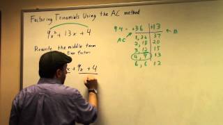 Factoring Trinomials Using the AC Method 1st Example [upl. by Aremus]