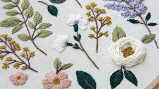 Lilac and cherry blossom Embroidered Botanical elements for beginners [upl. by Enalb]