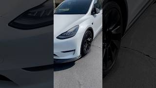 Modified Tesla Model Y tesla teslamodely modified lowered snowwhite viralshort [upl. by Ydarb]