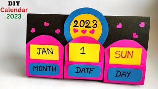 How to make a 2023 desk calendar  DIY Calendar  paper Mini calendar  paper crafts for school DIY [upl. by Figueroa]