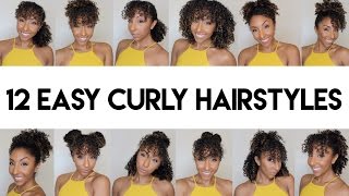 12 Easy Curly Hairstyles With Bangs BiancaReneeToday [upl. by Ilenna]