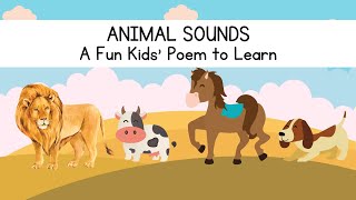 Animal Sounds Moo Quack Woof Animal Sounds Poem for Kids [upl. by Bluefield]