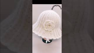 Wow 😲 Wonderful cap design for girls with crochet pattern easycrochet crochettinshortvideo [upl. by Ahseek397]