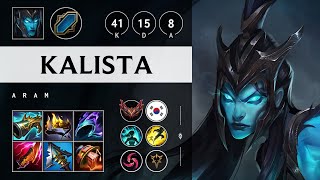 Kalista ARAM Quadra Kill Dominating  KR Grandmaster Patch 1418 [upl. by Ynove]