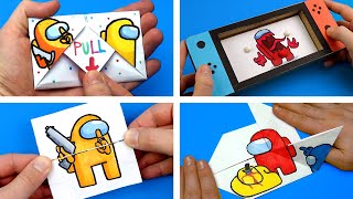 5 COOL AMONG US Transformations ARTS amp PAPER CRAFTS tutorial [upl. by Krall]