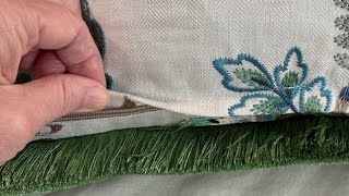 How to sew an overlap zipper on a pillow or cushion thats nearly invisible [upl. by Neeoma]