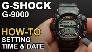 Gshock G9000 Mudman  Setting Time and Date  Module 3031 [upl. by Ititrefen]