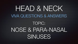 11n  HEAD amp NECK  VIVA QUESTIONS amp ANSWERS [upl. by Laet517]