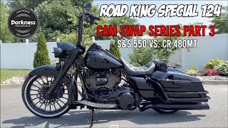 2017 RKS 124  Cam Swap Series Part 3 SampS Cycle 550 cam vs Cyclerama 480MT roadkingspecial [upl. by Adnaluoy735]