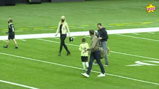 Tom Brady catches up with Drew Brees and throws to his kids after Saints QBs last maybe game [upl. by Oicam830]