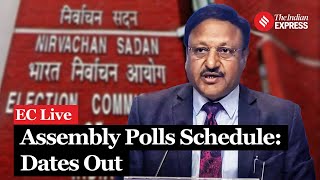 ECI Live On Assembly Elections Schedule Election Commission Announces Dates [upl. by Aernda531]