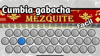 Cumbia Gabacha  tutorial Fácil Acordeón Mezquite app📱 [upl. by Ariet]