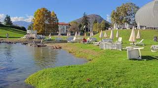 8K Autumn in Verbania Lago Maggiores Peaceful Beauty  Spiaggia dellArena [upl. by Aikaz532]