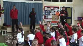 COMMUNITY TRUST Bond and Doyley visit Orchard Primary School [upl. by Ping]