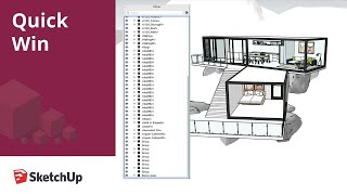 Toggling Visibility in Outliner SketchUp Pro 2020  Quick Win [upl. by Yborian669]