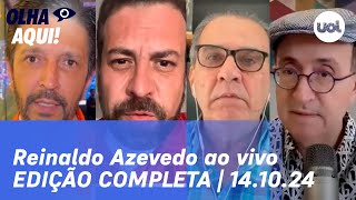 Reinaldo Azevedo ao vivo debate Band com Nunes x Boulos entrevista de Malafaia e apagão em SP [upl. by Naitsihc]