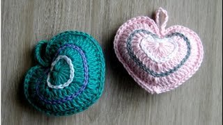 💜 Serce 3d na szydełku  Heart 3d on crochet [upl. by Greff]