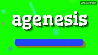 AGENESIS  How to pronounce Agenesis [upl. by Broeker]