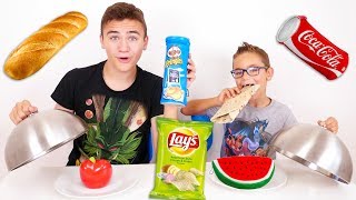 REAL FOOD VS BACK TO SCHOOL FOOD CHALLENGE  Fournitures Scolaires Comestibles [upl. by Helenka211]