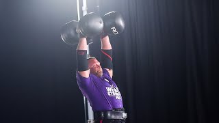 Aivars Smaukstelis and Terry Hollands Go Last in the Giant Circus Dumbbell Overhead Press  2020 [upl. by Aizirk]