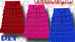 ⛔ ¡¡INCREIBLE La MEJOR FALDA de playa tejida a CROCHET  TODAS LAS TALLAS 🫣 [upl. by Julieta]