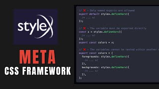 StyleX CSS Framework By Meta  Introduction To StyleX Javascript CSS Future of Web Development [upl. by Borries903]