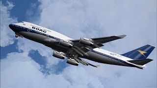 London LHR to New York JFK in a 747 BOAC Retro Livery 747 [upl. by Arratal]