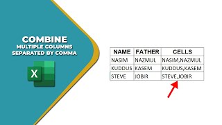 How to combine multiple columns in excel separated by comma [upl. by Baxie]