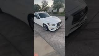 Q50 RSR down lowering springs walk around 25MM spacers [upl. by Aicat697]