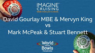 World Indoor Bowls Championship 2024 David Gourlay MBE amp Mervyn King vs Mark McPeak amp Stuart Benn… [upl. by Nailil]