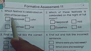 Formative Assessment 11 English Class 45कक्षा 45 अंग्रेजी आकलन 11 Aaklan 11 prayas [upl. by Enia234]