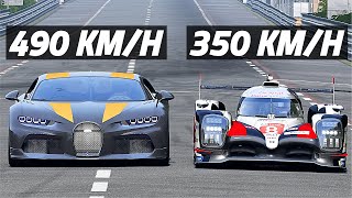 BUGATTI CHIRON SS vs LMP1 At Le Mans Without Chicanes [upl. by Hoang]