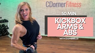 50 Minute Intense Arms Abs and Cardio Kickboxing Workout  Burn Fat and Sculpt Muscle [upl. by Lilaj]