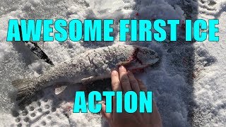 Awesome First Ice Fishing [upl. by Geno856]