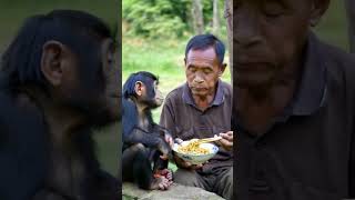 quotChimp and Grandpa Eating Noodles in the Countryside—Such a Heartwarming Scenequot [upl. by Hippel250]