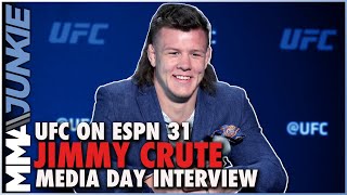 Jimmy Crute moves past odd TKO loss to Anthony Smith  UFCVegas44 media day [upl. by Ahsikam681]