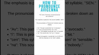 How To Pronounce Avicenna avicenna howtopronounce [upl. by Eilime]