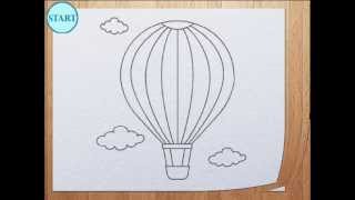 How to draw air balloon [upl. by Ahseiyn]