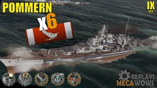 Pommern 6 Kills amp 166k Damage  World of Warships Gameplay [upl. by Leunammi]